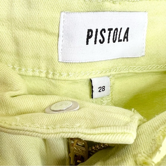 Pistola Hannah Cargo Shorts in Limeade Yellow Size 28 - Picture 5 of 7
